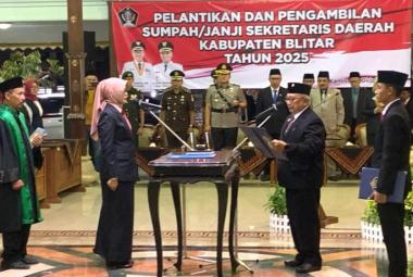 Khusna Lindarti Resmi Dilantik sebagai Sekda Definitif Kabupaten Blitar, Perempuan Pertama yang Duduki Jabatan Tersebut Berikut Rekam Jejaknya